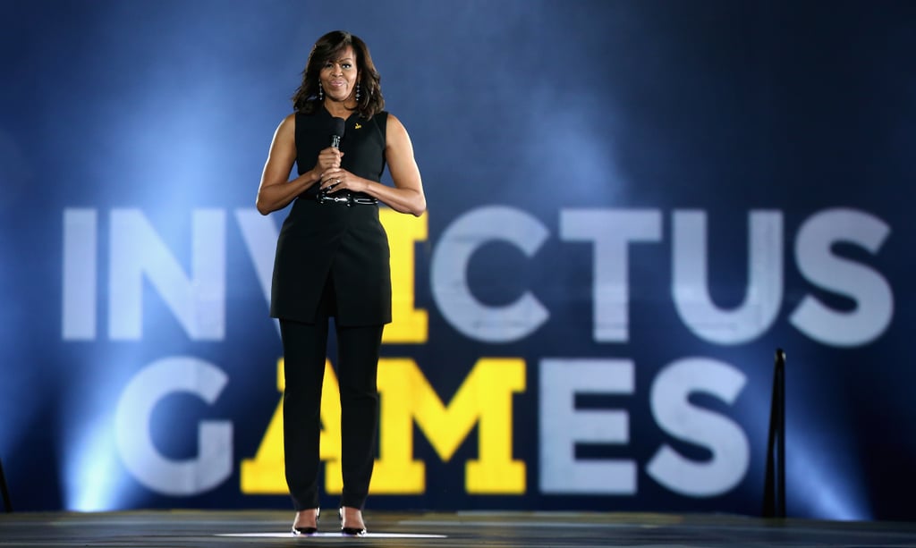 Michelle Obama Black Suit at Invictus Games 2016