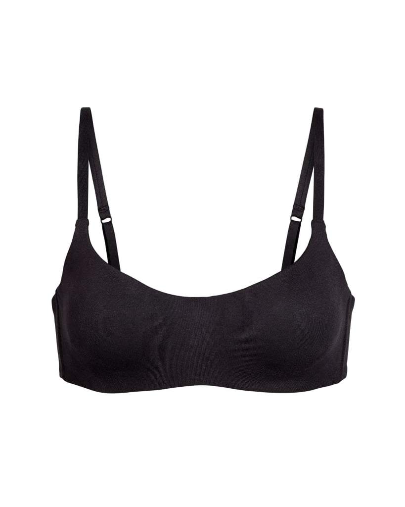 Skims Cotton Molded Bra in Soot