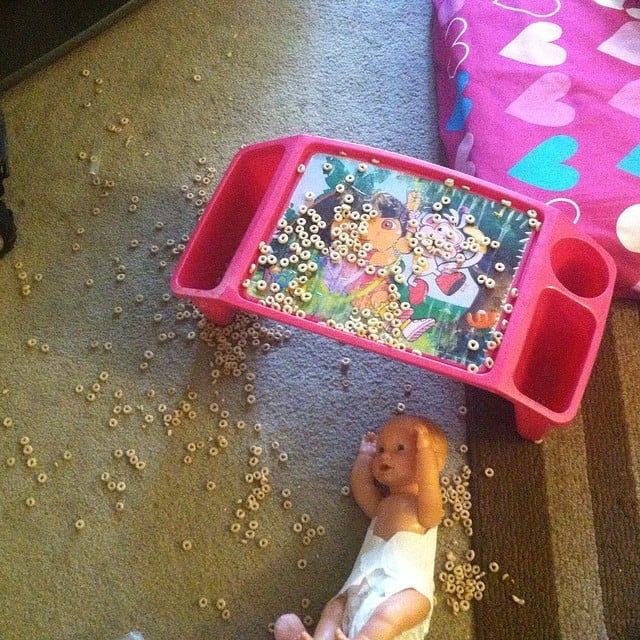 More Cheerios will end up on the floor than in their bellies.