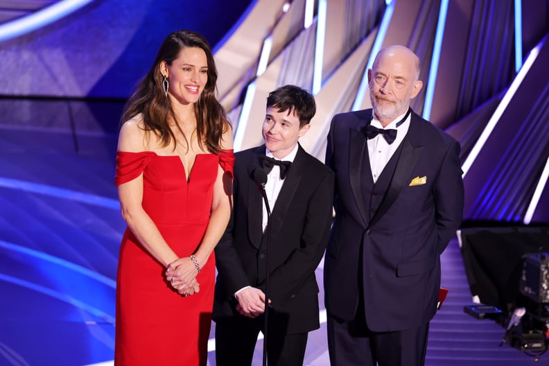 "Juno" Costars Jennifer Garner, Elliot Page, and J.K. Simmons at the 2022 Oscars