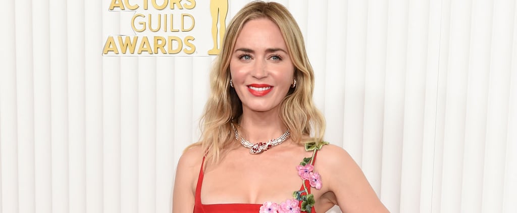 Emily Blunt Wears Sheer Floral Dress to the 2023 SAG Awards