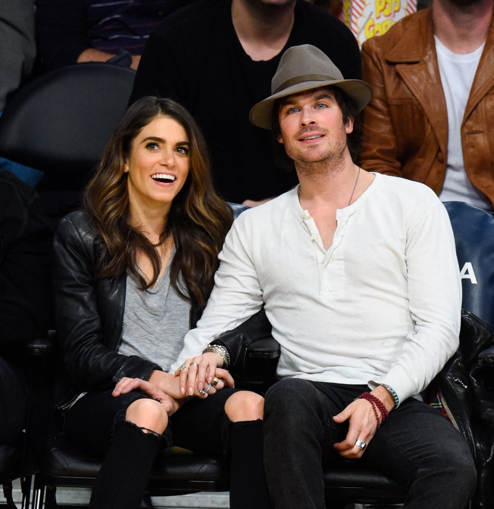 On Sunday, Ian Somerhalder and Nikki Reed went to a Lakers game in LA.