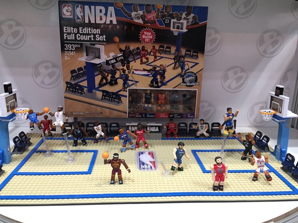 Your child can re-create the NBA Slam Dunk contest with this full court C3 NBA Construction Toys set that comes with five figures and five basketballs.