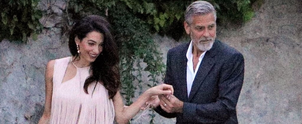 Amal Clooney Wore a Pink Fringe Dress For Date Night in Como