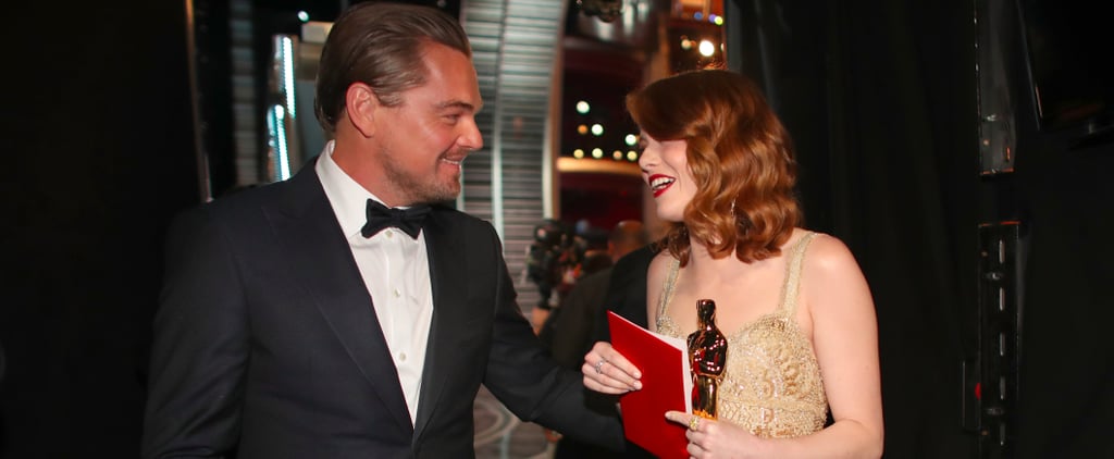 Emma Stone and Leonardo DiCaprio at the 2017 Oscars