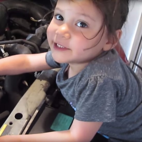 Little Girl Does an Oil Change