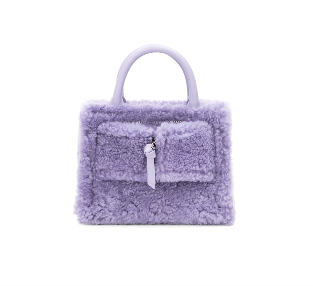 A Lavender Pop: Brandon Blackwood Mini Kuei Shearling Crossbody Bag