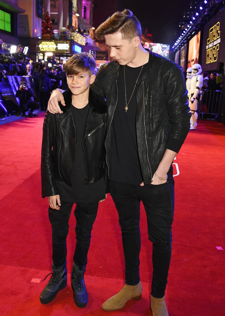 Brooklyn and Romeo Beckham at the UK Star Wars Premiere