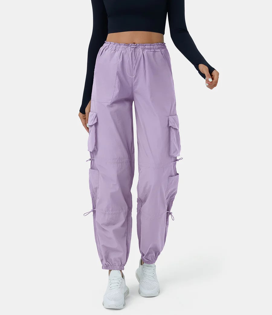 Mid Rise Parachute Pants: Mid Rise Drawstring Multi Pockets Casual Cargo  Joggers, 8 Parachute Pants That Will Elevate Your Street Style