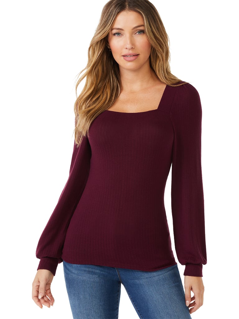 Sofia Jeans by Sofia Vergara Women's Cosy Square Neck Top