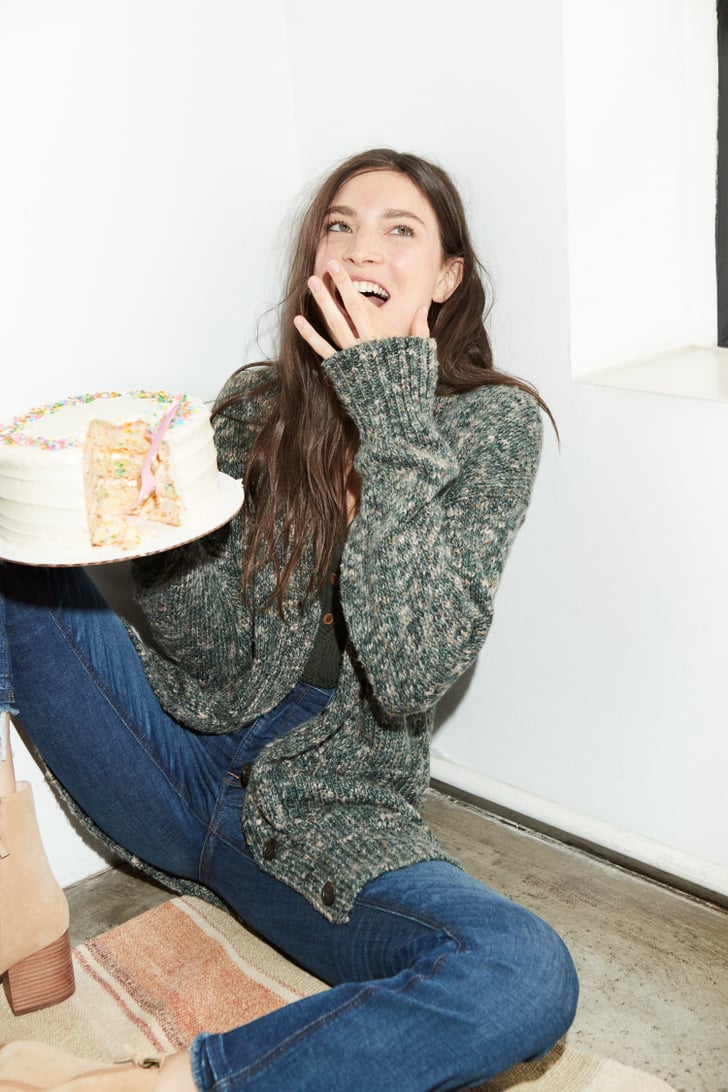 Oversized Patch Pocket Cardigan Sweater 