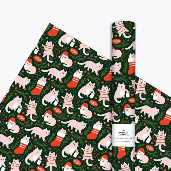 Christmas Cats Gift Wrap Best Christmas Wrapping Paper 2018