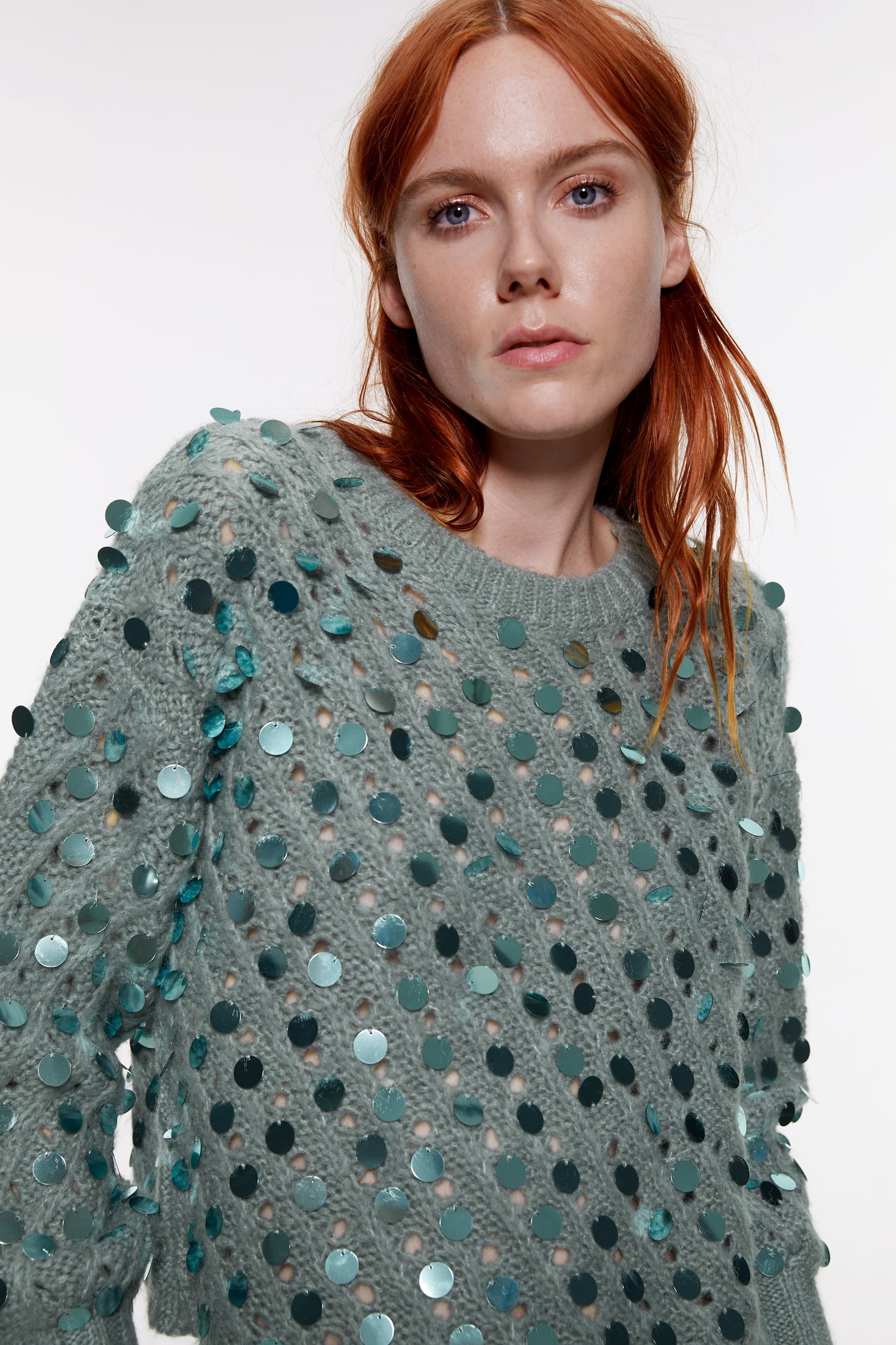 Zara sequin sweater hotsell