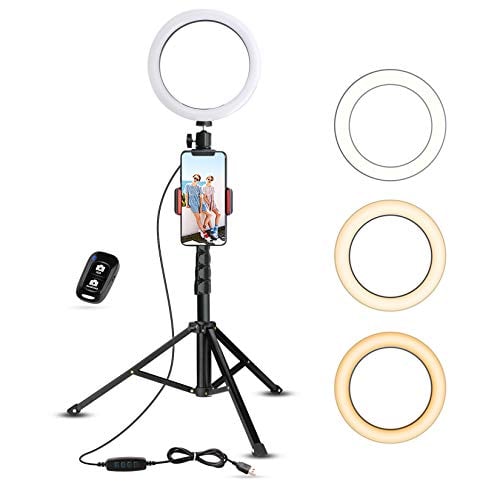 UBeesize Selfie Ring Light with Tripod Stand and Cell Phone Holder