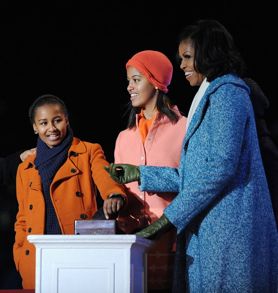 First Lady Michelle Obama With Malia and Sasha, 2012