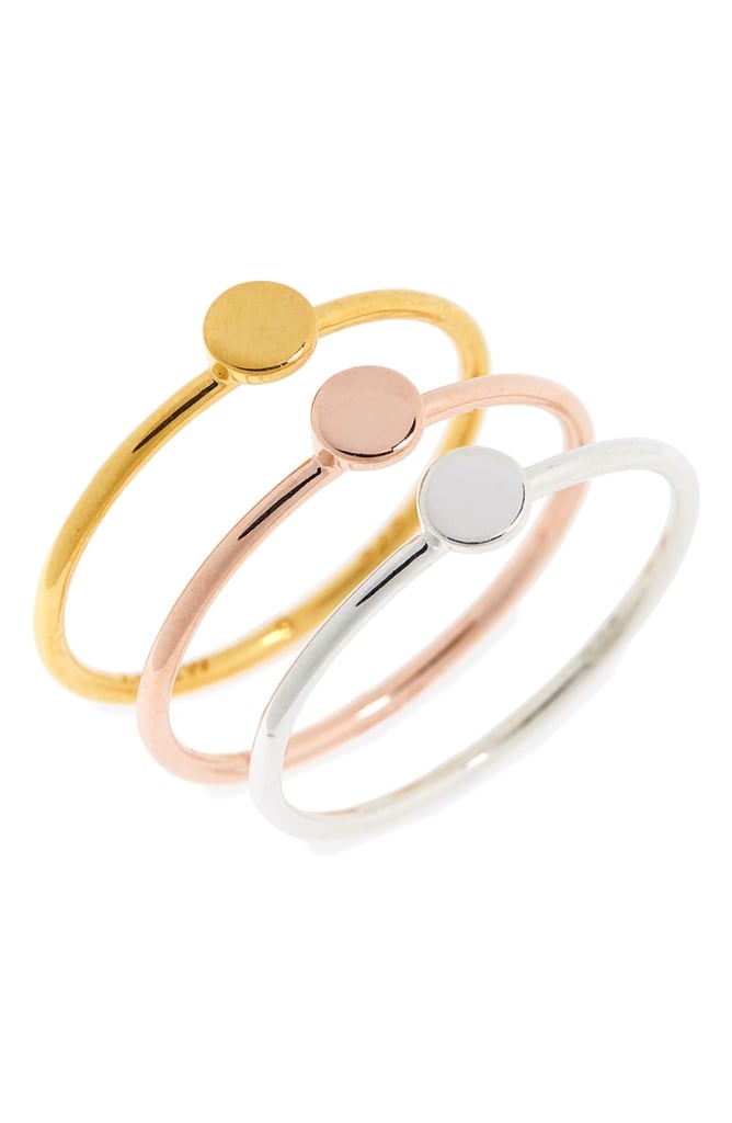J.Crew Demi Fine 14K Gold Plate Dot Ring Set