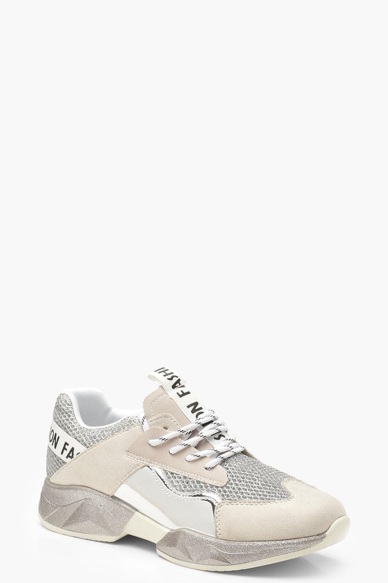 Boohoo Tonal Metallic Panel Sneakers