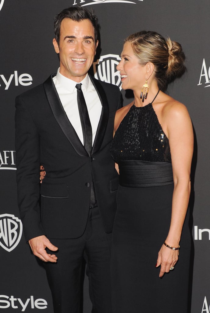 Jennifer Aniston and Justin Theroux at Golden Globes 2015