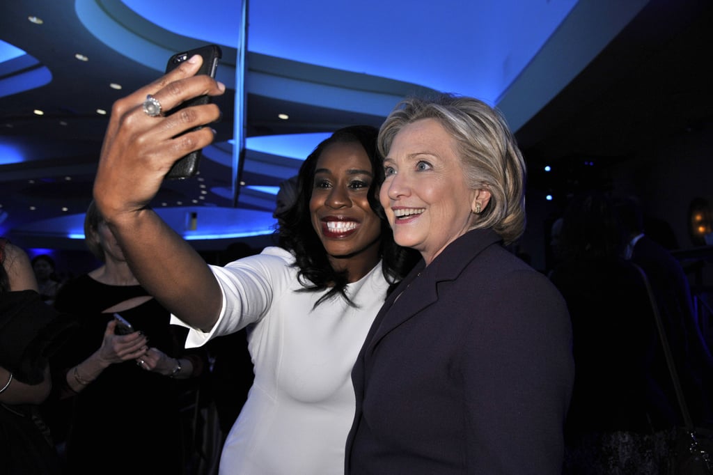 Uzo Aduba and Hillary's pearly whites were out at the Emily's List 30th Anniversary Gala in Washington DC in March 2015.
