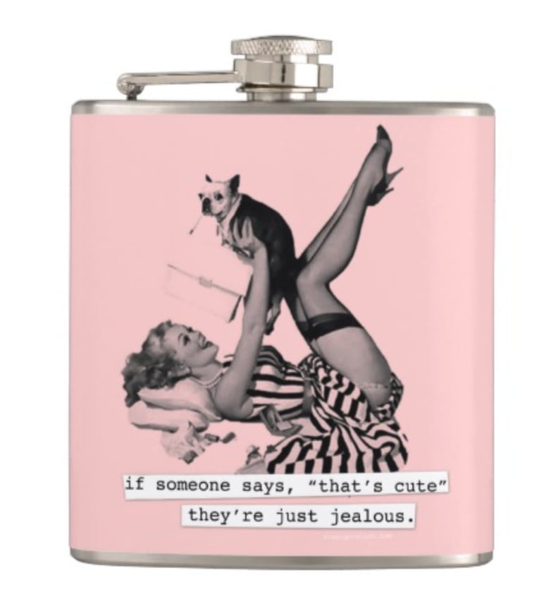 Retro Pinup Girl Flask by Zazzle