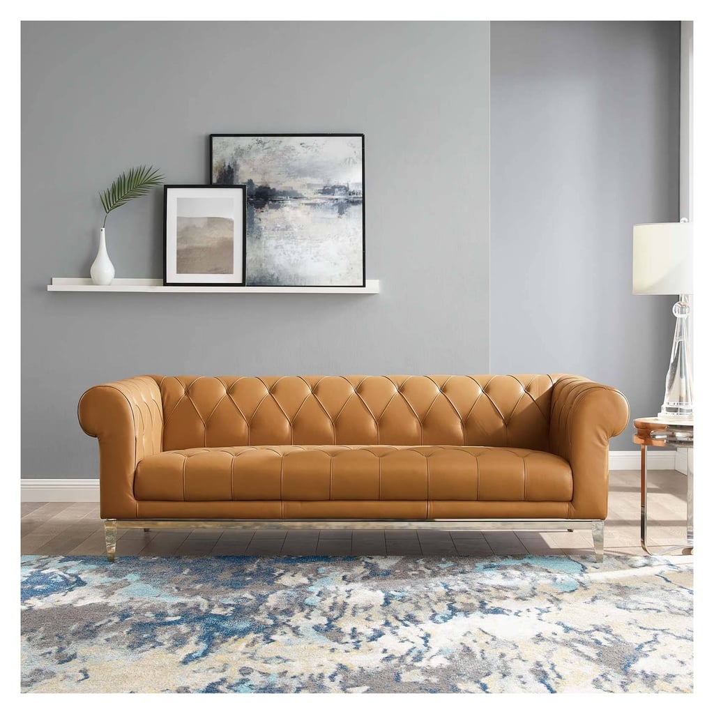 A Chesterfield Sofa: Modway Idyll Leather Chesterfield Sofa