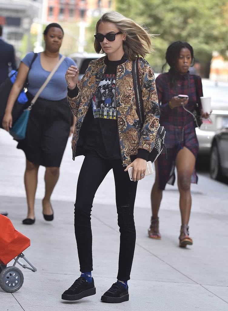 Cara Wearing Her Diamond Ring Out in NYC