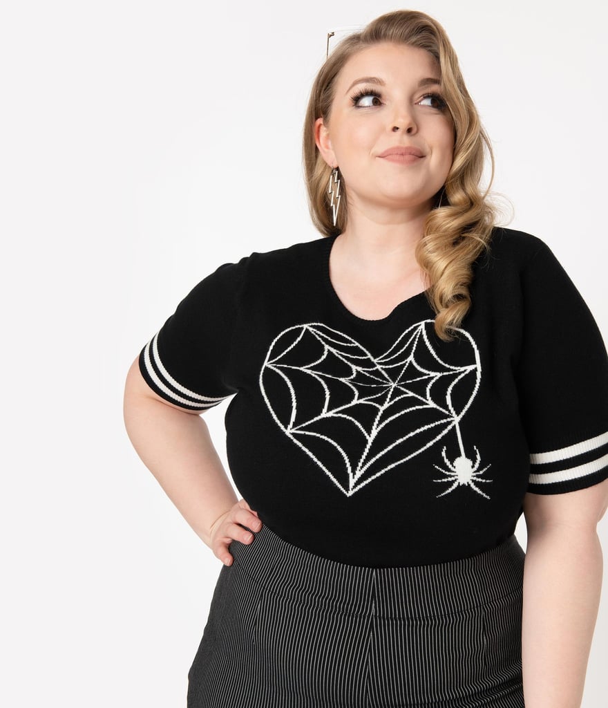 Hell Bunny Plus Size Black Charlotte Spiderweb Sweater