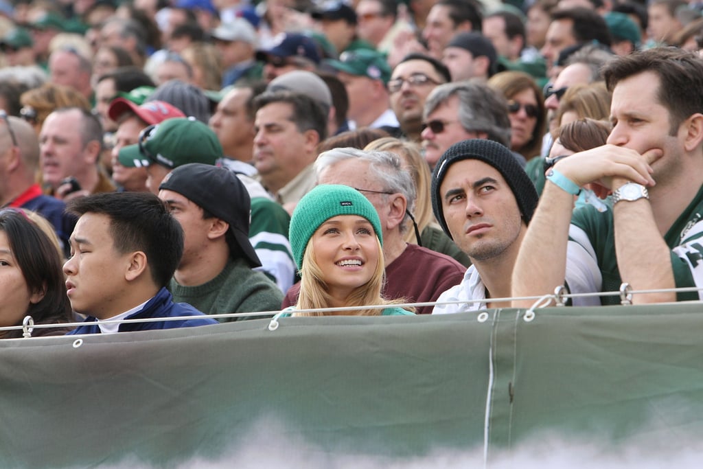 Hayden Panettiere sat in the stands of the New York Jets vs. Buffalo Bills game in November 2011.