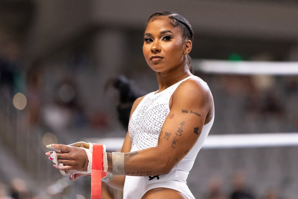 Jordan Chiles’s One-Line Upper Arm Tattoo