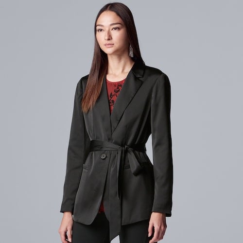 Simply Vera Vera Wang Satin Tie-Waist Blazer