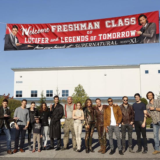 Jensen Ackles and Jared Padalecki Picture With Lucifer Cast