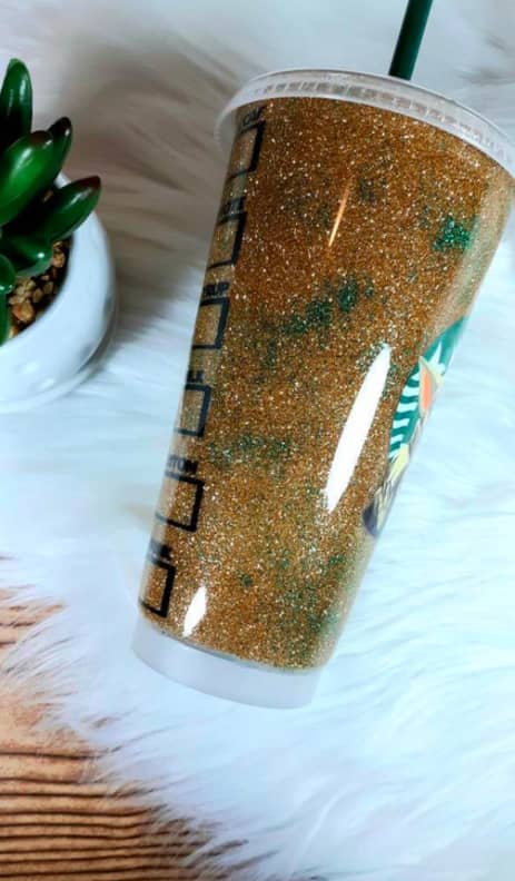 Star Wars Starbucks Cup Tumbler, Handmade, Yoda