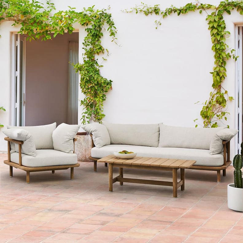 A Lounge Set: Byron Outdoor Sofa, Lounge Chair & Hargrove Coffee Table Set