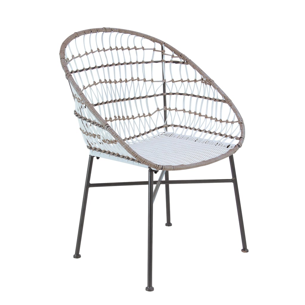 Decmode Contemporary Iron and Rattan Chair