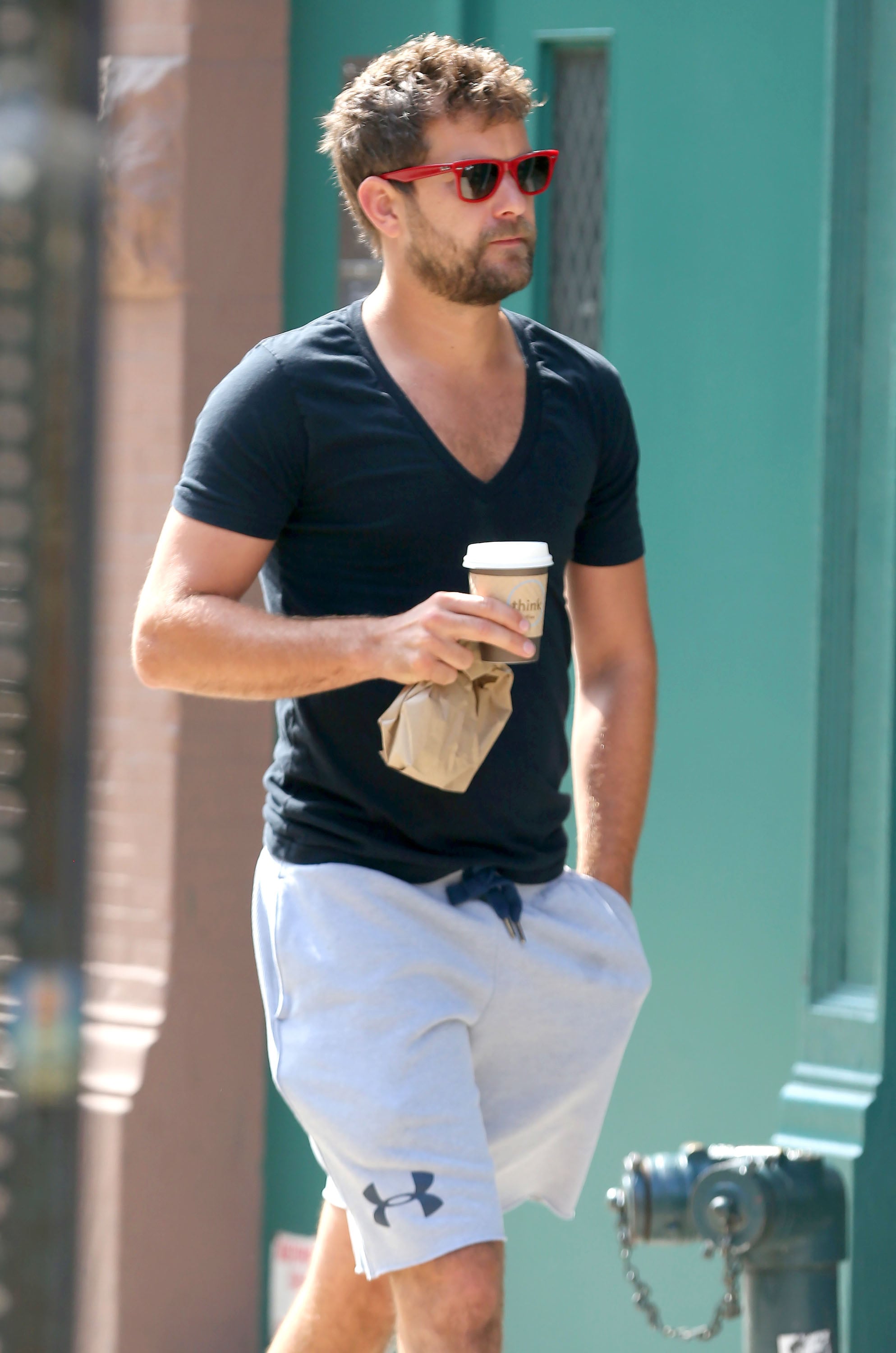 Joshua Jackson showed off his toned physique while running errands in
