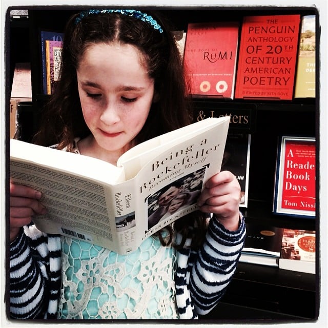 Poet Goldberg got her nose in a book at the bookstore.
Source: Instagram user moonfrye