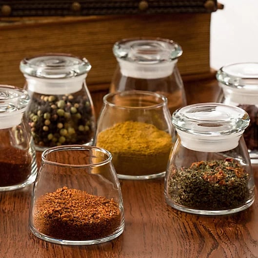 Mini Oval Spice-Herb Jars with Clamp Set of 12 + Reviews