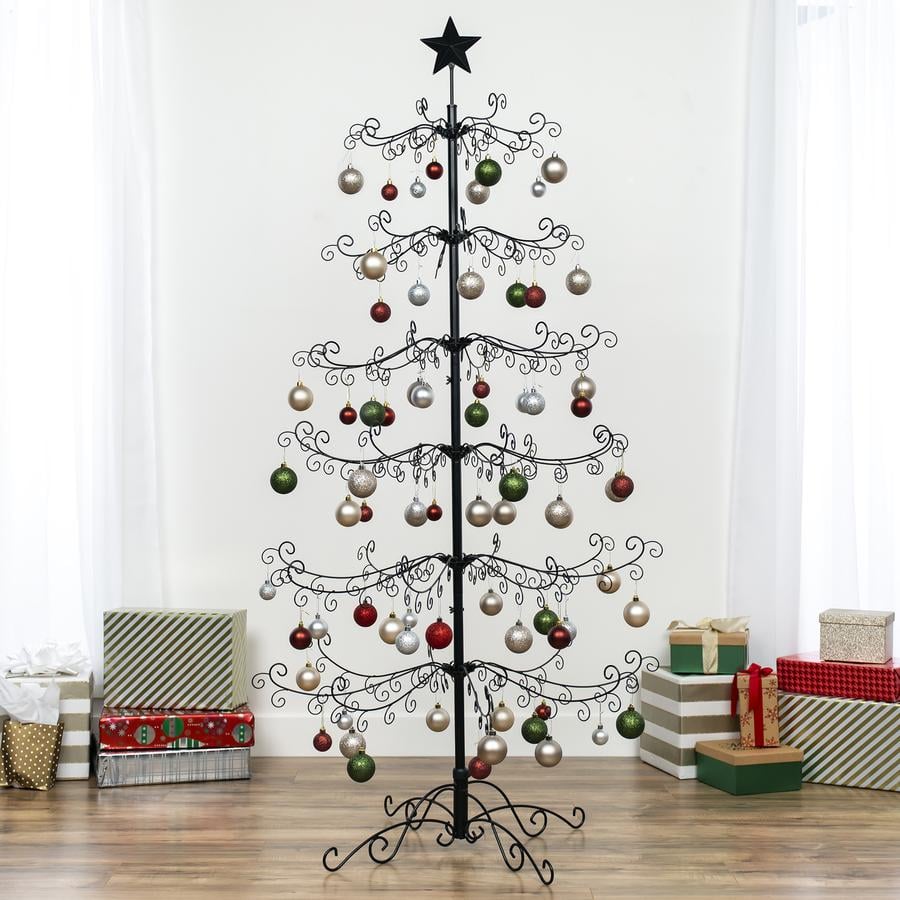 Wrought Iron Ornament Display Christmas Tree