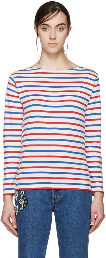 Saint Laurent Tricolor Distressed T-Shirt ($690)