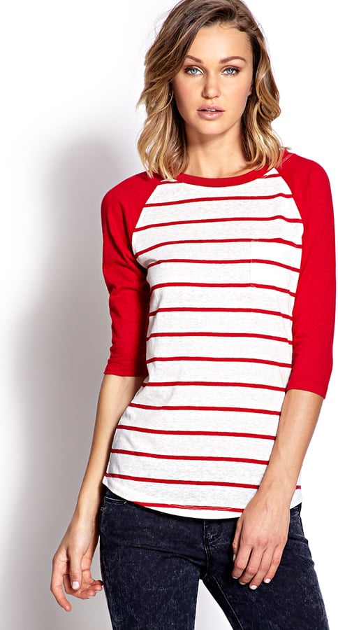 Forever 21 Striped Baseball Tee