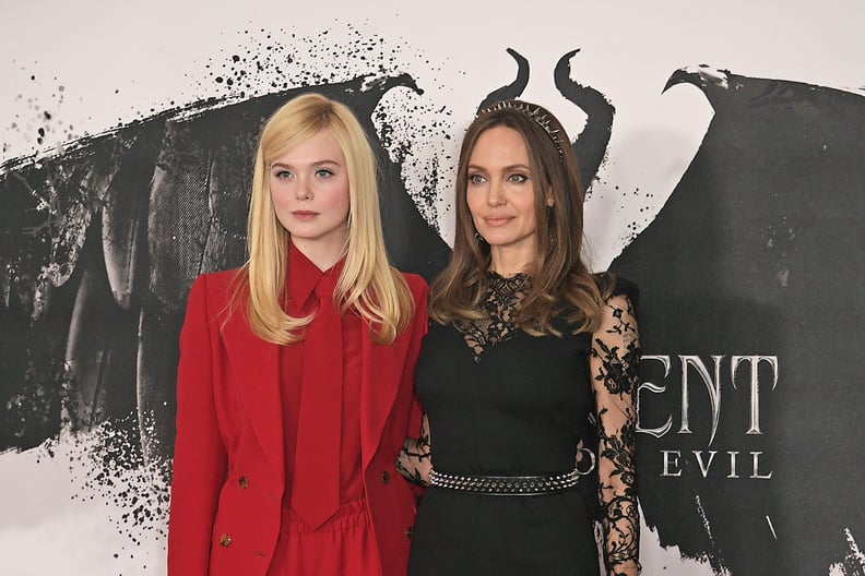 Elle Fanning and Angelina Jolie at the Maleficent: Mistress of Evil London Photocall