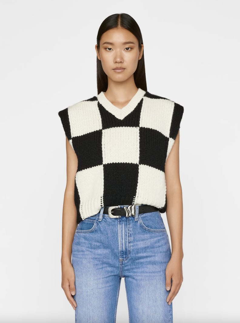 Frame Cropped Checkered Vest