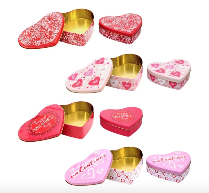 Valentine Heart-Shaped Printed Tins