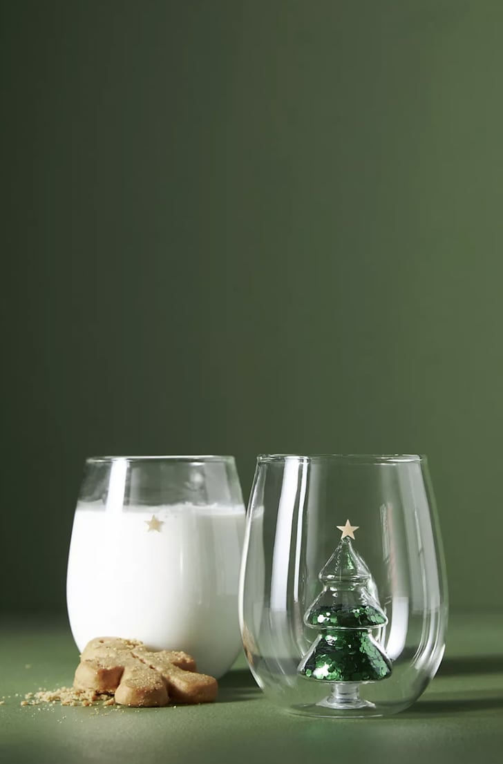 Anthropologie christmas tree wine glass clearance