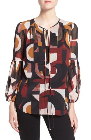 Tie Neck Crepe Blouse
