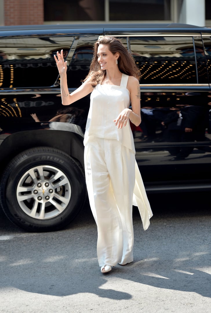 Angelina Jolie Wearing White Givenchy Set