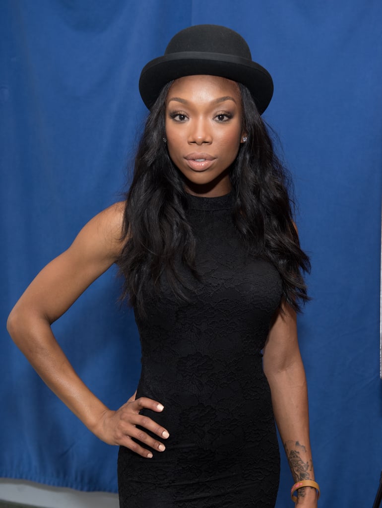 Brandy opted for all black at the Friday photo call for the NYC cast of Chicago.