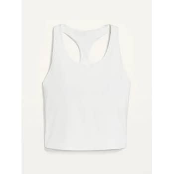 PowerSoft Cropped Ribbed Shelf-Bra Tank Top for Women