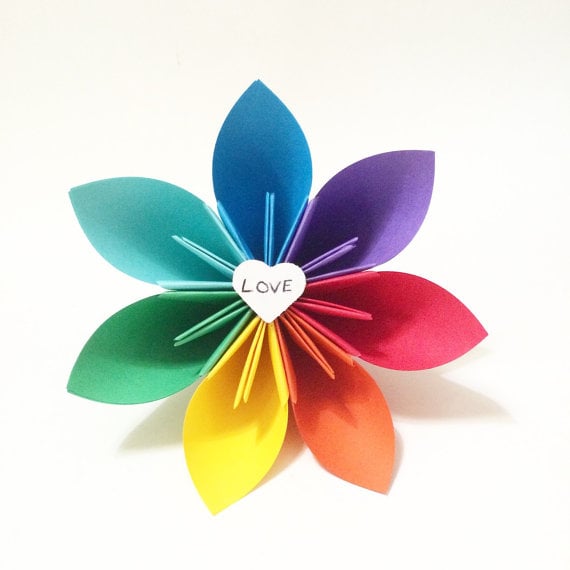 Rainbow Paper Flower