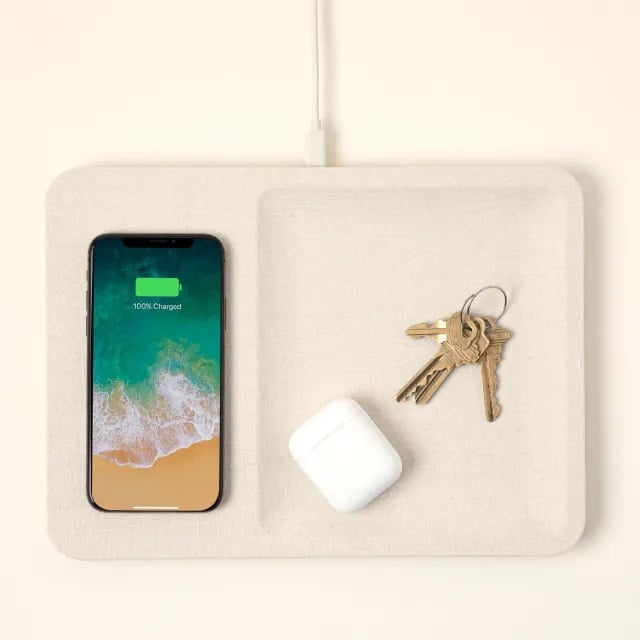 A Charging Station: Linen Wireless Phone Charger